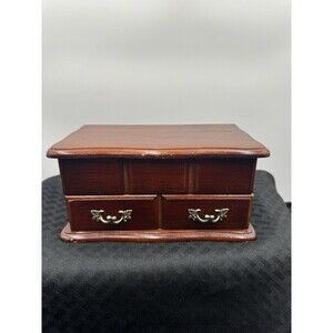 Small Vintage Wooden Jewelry Box